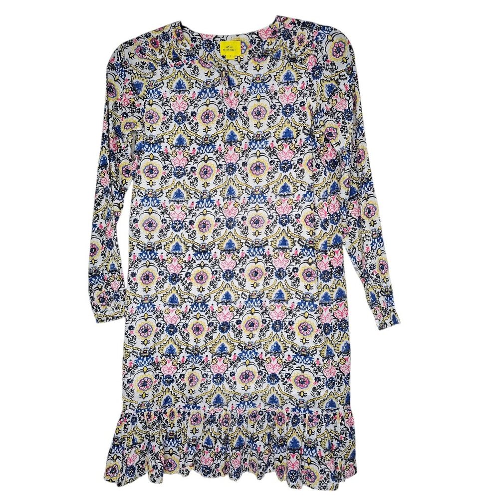 ❤️Roller Rabbit Girls 12 Colorful Cotton Long Sleeve Baroque Midi Dress Ruffle